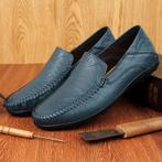 Blauwe heren loafers leren instappers mannen mocassins nette, Verzenden, Nieuw, Blauw, Loafers