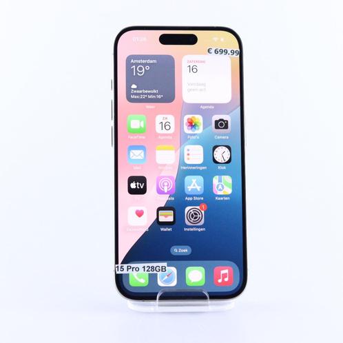 iPhone 15 Pro 128GB Naturel Titanium, Telecommunicatie, Mobiele telefoons | Apple iPhone, Zo goed als nieuw