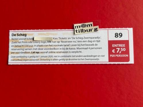 Bon 89 De Scheg entree €7,50 p.p. voor max. 4 personen., Tickets en Kaartjes, Kortingen en Cadeaubonnen, Drie personen of meer