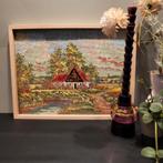 Borduur schilderij met mooie frisse kleuren. Vintage, Antiek en Kunst, Ophalen of Verzenden