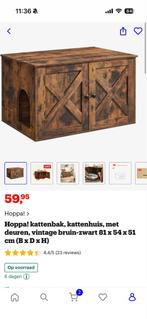 Vintage kattenbak kast/huis met deuren, Ophalen, 50 tot 100 cm, Zo goed als nieuw, Overige houtsoorten