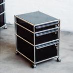 USM Haller Rollcontainer - schwarz - 3 Schubladen, Gebruikt, Ophalen of Verzenden, Minder dan 70 cm, Metaal