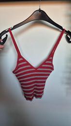 Rode gestreepte crop top met spaghettibandjes | Maat S, Ophalen of Verzenden, Gedragen, Rood, Maat 36 (S)