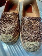 Espadrilles met plateauzool, rosegold roze goud, maat 37, Ophalen of Verzenden, Zo goed als nieuw, Roze