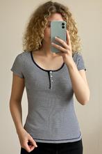 Shirt van H&M in een blauw streepje maat M, Maat 38/40 (M), H&M, Blauw, Ophalen of Verzenden