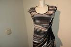 Joseph Ribkoff stretch jurk gestreept strik koortje zijkantM, Kleding | Dames, Jurken, Maat 38/40 (M), Overige kleuren, Verzenden
