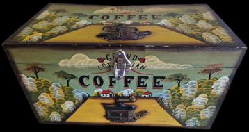 Prachtige vintage koffiedoos  beschikbaar voor biedingen