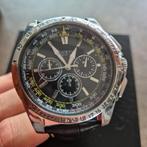 GUESS Chronograaf Herenhorloge Met Doos, Sieraden, Tassen en Uiterlijk, Horloges | Heren, Seiko, Staal, Ophalen of Verzenden, Leer