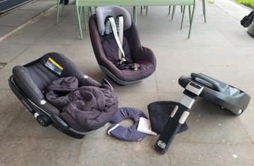 Maxicosi compleet Familyfix, Pebble en Pearl zwart isofix beschikbaar voor biedingen