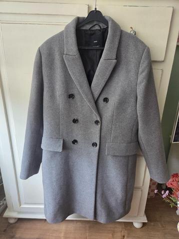 MANGO 2XL grijs gevoerde mantel met wol beschikbaar voor biedingen