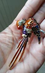 Vintage broche Papagaai (cloisonne), Ophalen of Verzenden, Zo goed als nieuw