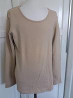 T-Shirt lange Mouw 38 V&D Ongedragen Zand Kleur ( Jool ), Maat 38/40 (M), V&D, Verzenden, Beige