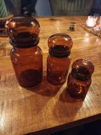 Vintage Apothekerspotten - Set van 3, Overige kleuren, Ophalen of Verzenden, Minder dan 50 cm, Glas