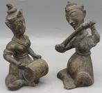 Set Tempel Muzikanten – India, 12-13 cm, oud & uniek, Antiek en Kunst, Ophalen of Verzenden, Brons