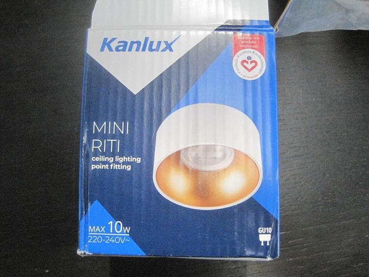 Inbouwspot wit Kanlux Mini Riti wit goud nieuw Ø71mm, Huis en Inrichting, Lampen | Spots, Nieuw, Plafondspot of Wandspot, Metaal of Aluminium