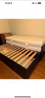 Opklapbed (zonder matrassen) 160-200, Ophalen, Eenpersoons, Bruin, 80 cm