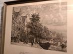 Amsterdamse Stadsgezicht Prent - P.J. Stommen Gesigneerd, Ophalen of Verzenden