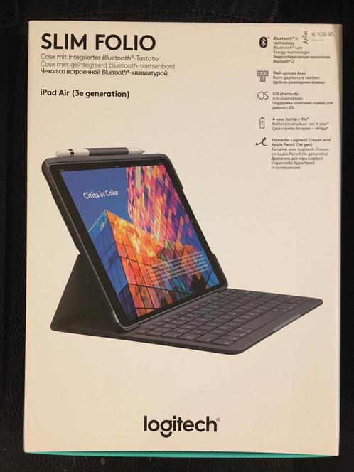 Logitech Slim Folio for iPad Air (3rd generation), Computers en Software, Toetsenborden, Zo goed als nieuw, Qwerty, Draadloos