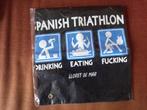 fun shirt "Spanish Triathlon. Drinking. Eating. Fucking. XL, Kleding | Heren, Ophalen of Verzenden, Nieuw, Maat 56/58 (XL), Zwart