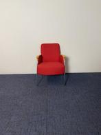 Fauteuil Vepa, rode stoffering, chroom 4-poot onderstel, Ophalen, Gebruikt, Minder dan 75 cm, Stof