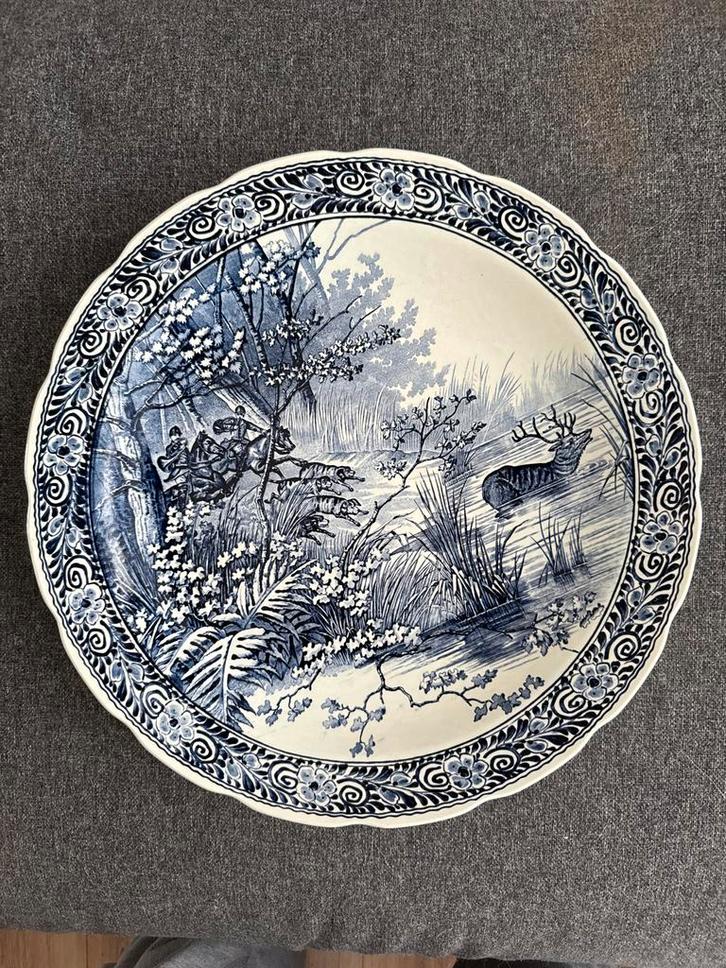 Delfts Blauw Wandbord - 39cm, Antiek en Kunst, Antiek | Wandborden en Tegels, Ophalen of Verzenden