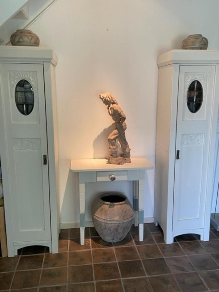 Groot terracotta beeld Paul Serste. Staande vrouw arbeidster, Antiek en Kunst, Kunst | Beelden en Houtsnijwerken, Ophalen