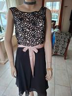 Elegante Step Jurk met Kant en Lint, Maat 38/40 (M), Zwart, Zo goed als nieuw, Boven de knie