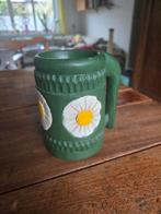Houten decoratieve mok met bloemen, Gebruikt, Mand, Rond, Ophalen of Verzenden