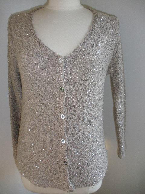 JUBYLEE vest zand met pailletten maat M, Kleding | Dames, Truien en Vesten, Zo goed als nieuw, Maat 38/40 (M), Beige, Ophalen of Verzenden