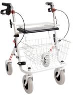 Rolator Wit met Rode Biezen, Provo, Diversen, Rollators, Ophalen of Verzenden, Opvouwbaar, Zo goed als nieuw