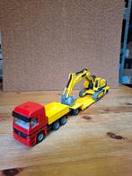 Siku Mercedes Actros met dieplader en kraan, Hobby en Vrije tijd, Modelauto's | 1:50, Ophalen of Verzenden, Gebruikt, Bus of Vrachtwagen