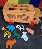 Woody diereninsteek vrachtwagen, Kinderen en Baby's, Speelgoed | Houten speelgoed, Ophalen of Verzenden, Gebruikt