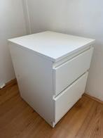 Malm nachtkastjes 2 stuks wit, Ophalen, Gebruikt, Minder dan 45 cm, 55 tot 70 cm