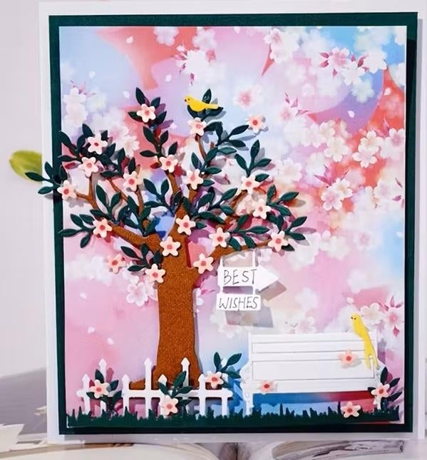 snijmallen Boom, bank, bloemetjes, hek, takken, gras NIEUW, Hobby en Vrije tijd, Kaarten | Zelf maken, Ophalen of Verzenden, Nieuw