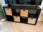 Zwarte IKEA Kallax kast met 8 vakken en incl. 4 mandjes, Zo goed als nieuw, Minder dan 100 cm, 25 tot 50 cm, 50 tot 100 cm