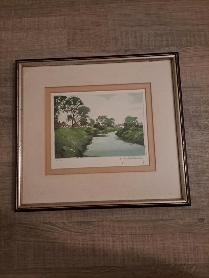 Drie etsen van Hebbelink met beperkte oplage, Antiek en Kunst, Kunst | Etsen en Gravures, Ophalen