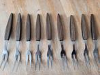 Set van 9 vintage prikkers vorkjes, Ophalen of Verzenden, Zo goed als nieuw