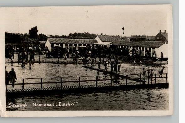 Sleeuwijk Natuurbad Bijtelskil uitg G.M. den Bok, Verzenden, 1920 tot 1940, Gelopen, Noord-Brabant