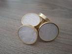 Goudkleurige kastknop wit/creme, Ophalen of Verzenden, Nieuw