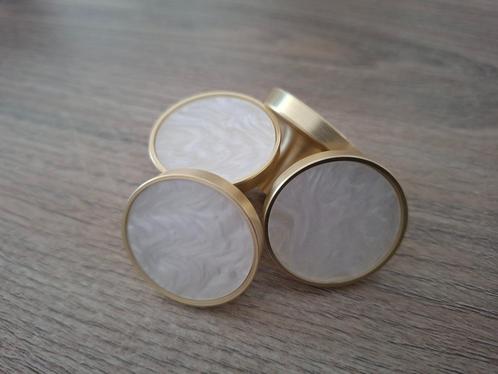 Goudkleurige kastknop wit/creme, Huis en Inrichting, Woonaccessoires | Overige, Nieuw, Ophalen of Verzenden
