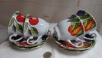 4 Kop en Schotels Fruit Porselein Alt Regensburg, Ophalen of Verzenden, Gebruikt, Kop en/of schotel