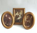 Drie ingelijste antieke foto’s van de 10-20 jaren., Ophalen of Verzenden, Voor 1940