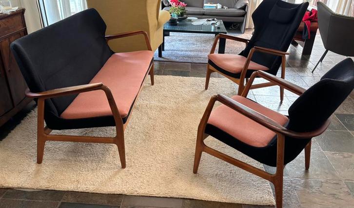 Bovenkamp deens design complete set van Madsen en Schubell, Antiek en Kunst, Antiek | Meubels | Stoelen en Banken, Ophalen