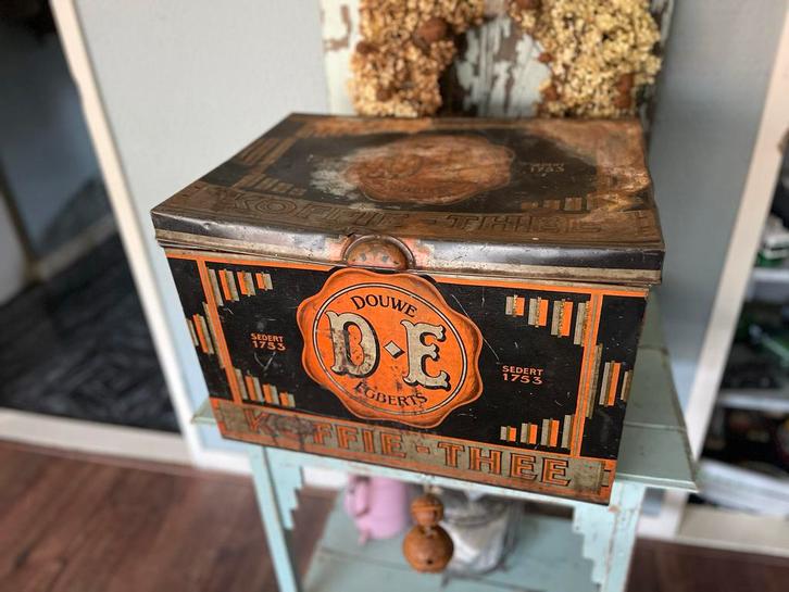 Douwe Egberts blik, Antiek en Kunst, Antiek | Emaille, Ophalen of Verzenden