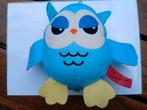 Uiltje knuffel, blauw, pluche met vilt, Ophalen of Verzenden, Zo goed als nieuw, Overige typen
