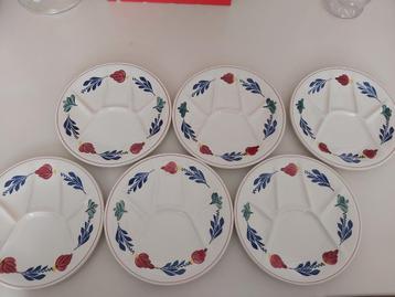 Boerenbont fondue/BBQ borden 6 stuks beschikbaar voor biedingen