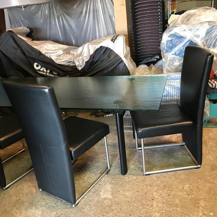2 Rolf Benz 7400 stoelen stoel design eetkamerstoel zwart, Huis en Inrichting, Stoelen, Eén, Leer, Zwart, Ophalen