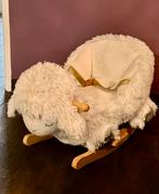 Houten schommelschaap wit zacht pluche, Ophalen, Zo goed als nieuw