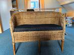Charmant rotan bankje voor 2 personen, Ophalen, Gebruikt, Tweepersoons, Riet of Rotan