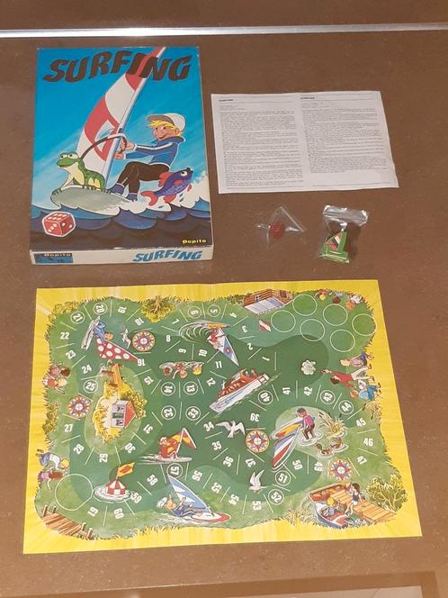 Surfing / soort ganzenbord 1979 Papita, Hobby en Vrije tijd, Gezelschapsspellen | Bordspellen, Zo goed als nieuw, Ophalen of Verzenden